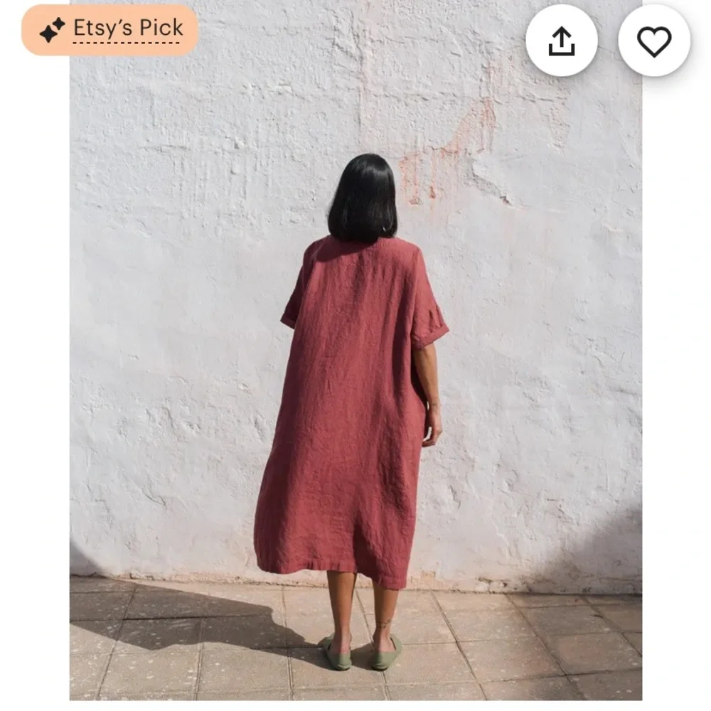 notPERFECTLINEN light green loose dress - Picture 4 of 4